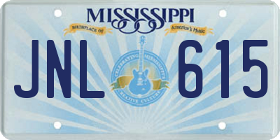 MS license plate JNL615