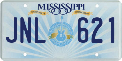 MS license plate JNL621