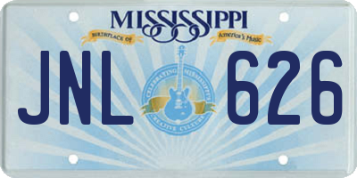 MS license plate JNL626