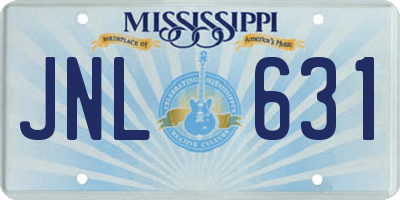 MS license plate JNL631