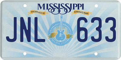 MS license plate JNL633