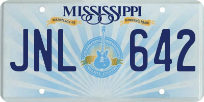 MS license plate JNL642
