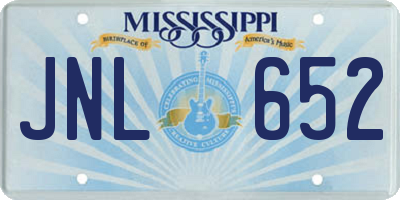 MS license plate JNL652