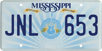 MS license plate JNL653