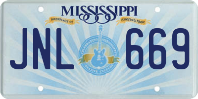 MS license plate JNL669
