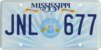 MS license plate JNL677