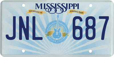 MS license plate JNL687