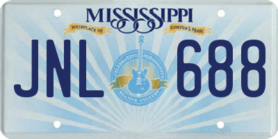 MS license plate JNL688