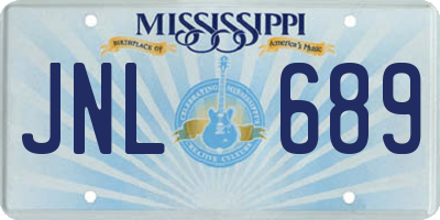 MS license plate JNL689