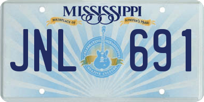 MS license plate JNL691