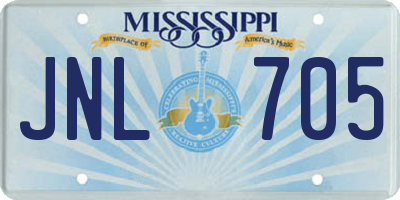 MS license plate JNL705
