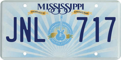 MS license plate JNL717