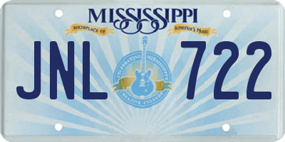 MS license plate JNL722
