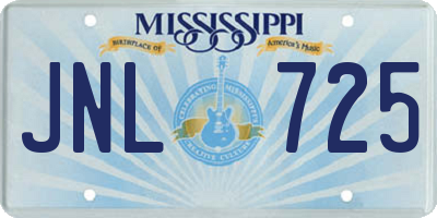 MS license plate JNL725