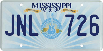 MS license plate JNL726
