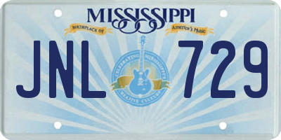 MS license plate JNL729