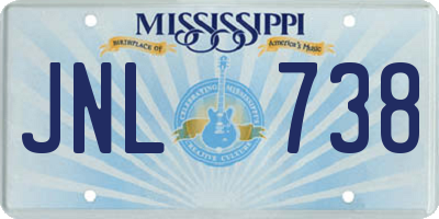 MS license plate JNL738