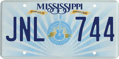 MS license plate JNL744