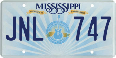 MS license plate JNL747