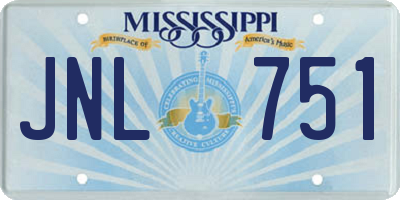 MS license plate JNL751