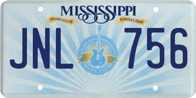 MS license plate JNL756
