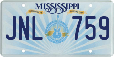 MS license plate JNL759