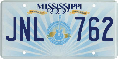 MS license plate JNL762