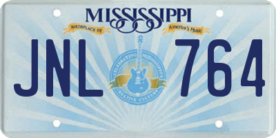 MS license plate JNL764