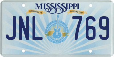 MS license plate JNL769
