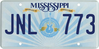 MS license plate JNL773