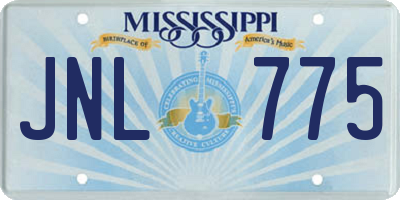 MS license plate JNL775
