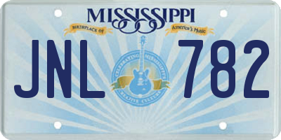 MS license plate JNL782