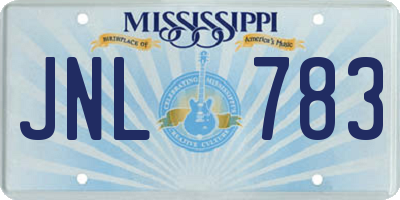 MS license plate JNL783