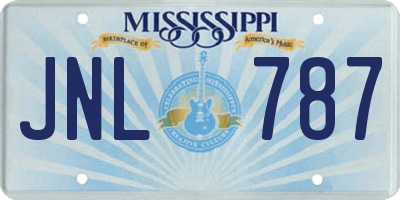 MS license plate JNL787