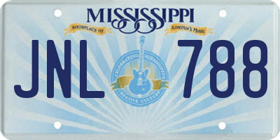 MS license plate JNL788