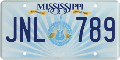 MS license plate JNL789