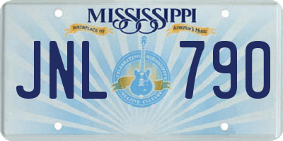 MS license plate JNL790