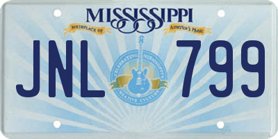 MS license plate JNL799