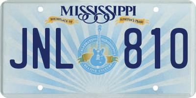MS license plate JNL810