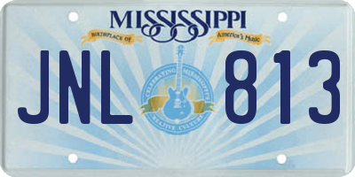MS license plate JNL813