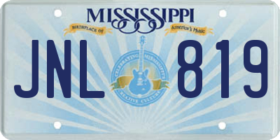 MS license plate JNL819