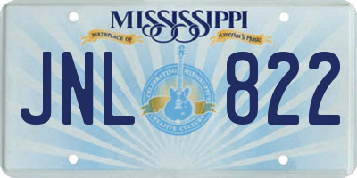 MS license plate JNL822