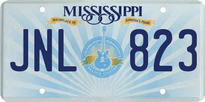 MS license plate JNL823