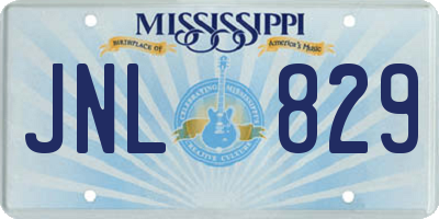 MS license plate JNL829