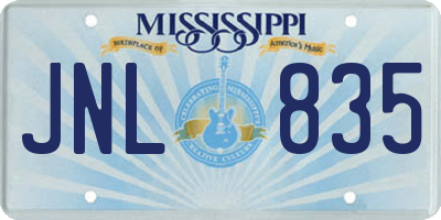 MS license plate JNL835