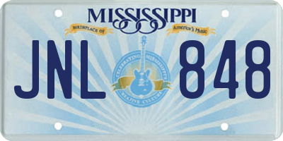 MS license plate JNL848