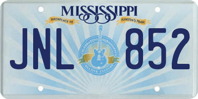 MS license plate JNL852