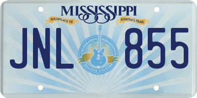 MS license plate JNL855