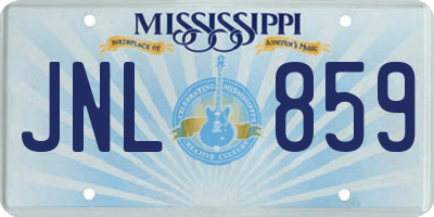 MS license plate JNL859