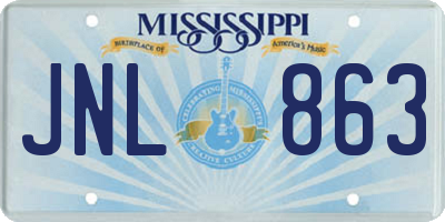 MS license plate JNL863